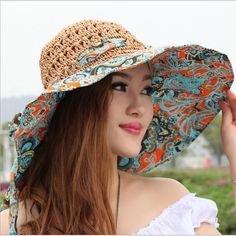 Colorful & Stylish Hat for UV Protection Enjoy the beach, the summer while looking colorful and sylish. Suitable for the season: spring, summer, autumn Style: Casual Product color: Beige, blue, orange, pink, green Pattern Type: Print Material: Cotton,Straw Item Type: Sun Hats Feature: Sun protection Department Name: Adult Cap depth: 10cm Cap circumference: 56-59cm Brim: 14cm Applicable Season: Spring and SummerApplicable Scene: Outdoor Adjustable Bucket Hat For Vacation, Blue Sun Hat For Vacation, Beachy Lightweight Hat, Beachy Sun Hat For The Beach, Beachy Sun Hat For Beach, Lightweight Beachy Hat, Sun Hats With Uv Protection For The Beach, Wide Brim Summer Beach Hat, Summer Wide Brim Beach Hat