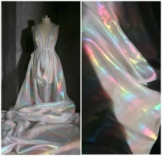 Wholesale Iridescent Magic Color Chiffon Fabric,Girl Dress Gauze,Wedding Decor,Fashion Designer Fabric, Note: This listing only is for 1 yard shiny fabric. Maybe a little color difference because of the light and different computer display. Width: About 130cm Length: This listing is for 1 yard. You will get a continue piece, if you buy more than 1 yard. Weight: About 60g / yard Feature: Iridescent Color Chiffon Fabric. Soft Smooth! You will see different color at different angles and light This Chifon Dress, Soft Summer Dress, Holographic Dress, Party Decor Diy, Iridescent Fabric, Dance Outfit, Shiny Fabric, Organza Dress, Rainbow Dress