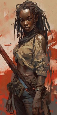 Black Muscular Woman Character Design, Fantasy Setting Concept Art, Poc Fantasy Art, Black Female Warrior Art, Afrofuturism Art Black Women, Black Female Samurai, Cyberpunk Black Woman, Black Female Knight, Black Female Character Art