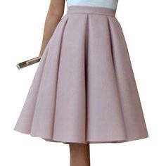 Olivia Mark - High-Waisted Flared Pleated Midi Skirt Casual Outerwear, High Waisted Flares, Pink M, Patchwork Dress, Body Con Skirt, Adjustable Waistband, Pleated Midi Skirt, Types Of Skirts, Olivia Mark