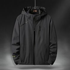 Season:Fall  Winter; Function:Soft; Fabric:Polyester; Gender:Men's; Thickness:Thick; Style:Warm,Modern Contemporary; Occasion:Weekend,Vacation,Daily Wear; Outerwear Length:Regular; Pattern:Plain; Design:Zipper,Waterproof; Neckline:Hooded; Outerwear Type:Hiking Jacket,Outdoor Jacket,Raincoat; Listing Date:11/24/2023; Bust:; Length [Top]:; Shoulder Width:; Sleeve Length: Men Clothing Styles, Mens Fashion Outfits, Man Cold, Fashion Outfits Men, Autumn Outwear, Waterproof Jacket Men, Mens Outdoor Jackets, Hiking Jacket, Mens Windbreaker