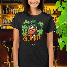 Slainte Irish Toast St Patrick's Day Personalized T-Shirt Slainte Irish, Irish Toast, School Supplies Shopping, Sweatshirts For Women, Ideas Clothes