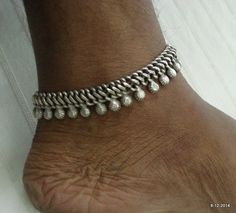 Vintage Antique tribal old silver anklet feet bracelet anklechain ankle bracelet Feet Bracelet, Temple Jewellery Earrings, Gold Nose Stud, Cultural Fashion, Foot Bracelet, Handmade Gold Jewellery, Silver Anklet, Baby Earrings, Ankle Chain