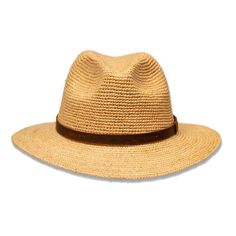 Are you looking for a classic fedora style that you can wear all day? Our Saint Martin Raffia Fedora With a Leather Band offers sun protection and chic style all in one. Available in a neutral straw material with a faux leather hat band, this accessory is a popular option for hat wearers who love a versatile option they can take from casual to formal settings. Even better, this classic style features cooling, comfortable material designed to offer maximum heat and UV protection in warm weather. Browse the unique features of this raffia fedora hat below. A Beautiful Raffia Fedora Hat for Any Occasion The Saint Martin Raffia Straw Fedora Hat offers a comfortable fit and soft, UV-protective material. Since raffia straw is known for its smooth texture and cooling properties, we recommend this Fedora Style, Gambler Hat, Modern Hat, Outback Hat, Mens Hats Fashion, Straw Fedora Hat, Hat Stores, Leather Hat, Straw Fedora