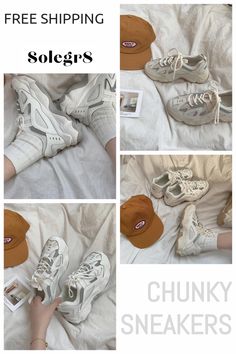 free returns and free shipping worldwide White Casual Platform Sneakers With Thick Bottom, Trendy Chunky Lace-up Sneakers, Trendy Chunky Platform Sneakers For Spring, Trendy Spring Chunky Platform Sneakers, Casual Chunky Lace-up Sneakers For Spring, Casual White Chunky Sneakers With Round Toe, Trendy Summer Streetwear Sneakers, White Casual Chunky Sneakers For Summer, Trendy White Platform Sneakers For Summer