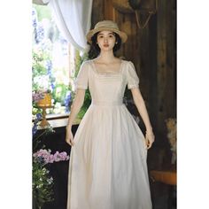 A beautiful, fleeting, sweet romance. A retro dress with a dreamy shimmer. The neckline and cuffs are decorated with lace embroidery. An item that gives a sophisticated and classic impression. 
 
 Size 
 
 S size 
 
 Length: 121cm 
 Shoulder width: 35cm 
 Bust: 86cm 
 Waist: 70cm 
 Sleeve length: 23cm 
 
 M size 
 
 Length: 122cm 
 Shoulder width: 36cm 
 Bust: 90cm 
 Waist: 74cm 
 Sleeve length: 23.5cm 
 
 L size 
 
 Length: 123cm 
 Shoulder width: 37cm 
 Bust: 94cm 
 Waist: 78cm 
 Sleeve length Classic Fitted Lace Dress, Fitted Classic Lace Dress, Elegant Cotton A-line Vintage Dress, Classic Vintage A-line Dress With Fitted Bodice, Elegant Vintage Dress With Fitted Bodice, Tea Length, Elegant Victorian Dress With Lace Sleeves For Spring, Elegant Vintage Dress For Wedding, Elegant Fitted Victorian Dress With Lace Sleeves, Spring Dresses With Lace Sleeves And Fitted Bodice