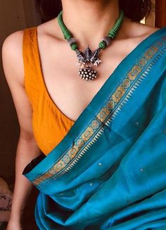 Orange Cotton Saree, Saree Necklace, Blouses Pattern, Saree Inspiration, Kajol Saree, Saree Drape, Saree Blouse Styles