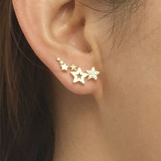 Shiny White Zircon Simple Star Women Drop Earrings Stud Fashion, Climber Earrings, Star Earrings Stud, Trendy Earrings, Zirconia Earrings, Pearl Stud Earrings, Girls Earrings, Rhinestone Earrings, Pearl Studs