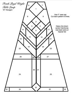 an image of a pyramid with numbers and measurements for each triangle, including the height