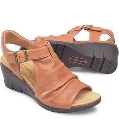 Women's Shoes | Comfortiva Shoes Casual Wedge Sandals With Arch Support, Chic Wedge Sandals With Arch Support And Round Toe, Casual Wedge Sandals With Arch Support And Flat Heel, Casual Flat Heel Wedge Sandals With Arch Support, Comfortable Slip-on Wedge Sandals With Ortholite Insole, Comfortable Cushioned Wedge Sandals For Spring, Comfortable Spring Wedge Sandals With Cushioned Footbed, Casual Open Toe Wedge Sandals With Leather Footbed, Casual Wedge Sandals With Ankle Strap