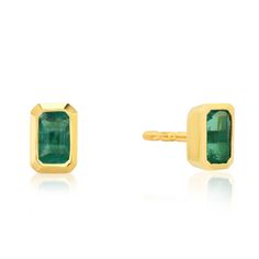 Emerald Cut Emerald Gemstone Stud Earrings 14k White Gold Earrings With Gemstone, 14k Gold Diamond Gemstone Earrings, Elegant Emerald Earrings With Bezel Setting, Timeless 14k Gold Gemstone Earrings, White Gold 14k Gemstone Earrings, 14k White Gold Earrings With Bezel Setting, Yellow Gold Gemstone Baguette Cut Earrings, 14k White Gold Bezel Set Earrings, White Gold 14k Gold Earrings With Bezel Setting