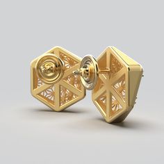 Gold Geometric Earrings For Formal Occasions, Modern Diamond-shaped Earrings For Formal Events, Modern Diamond-shaped Earrings For Formal Occasions, Luxury Gold Octagon Earrings, Luxury Diamond-shaped Earrings, Elegant Yellow Gold Diamond-shaped Earrings, Elegant Gold Geometric Earrings, Elegant Yellow Gold Geometric Earrings, Elegant Geometric Gold Earrings