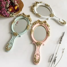 vintage hand mirror roomtery Victorian Lifestyle, Vintage Makeup Vanities, Gucci Love Parade, Love Parade, Home Mirror, Ballerina Princess, Fairy Cottage Core, Shopee Finds, Dresser Accessories