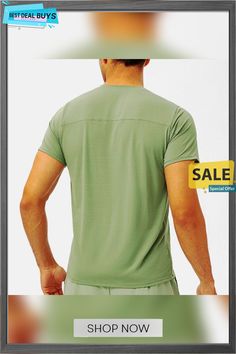 Men's Workout Shirt Running Shirt Short Sleeve Top Athletic Athleisure Spandex Breathable Soft Quick Dry Running Jogging Training Sportswear Activewear Solid Colored Black White Blue Casual Dri-fit Activewear For Workout, Short Sleeve Dri-fit Sportswear, Casual Dri-fit Short Sleeve Activewear, High Stretch Athleisure T-shirt For Sports, Breathable Stretch Casual T-shirt, Green Athleisure T-shirt For Workout, Sporty Stretch Summer Shirt, Sporty Relaxed Fit Shirt In A Specific Color, Sporty Relaxed Fit Shirt