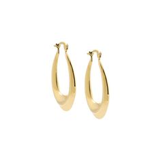 14K Gold Solid Oval Shape Elongated Hoop Earring 14K - Adina's Jewels Fashion Jewelry Earrings, 50th Gifts, Gold Hoop, Contemporary Fashion, Jewelry Branding, Quality Jewelry, Oval Shape, Diamond Jewelry, Fine Jewelry