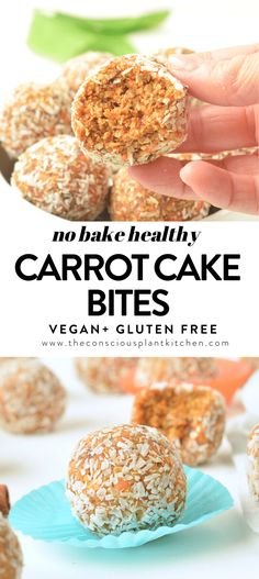 no bake healthy carrot cake bites with vegan gluten free