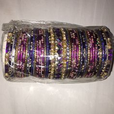 Purple Gold Blue Shiny Bangles Brand New Never Used Traditional Purple Bracelets For Festivals, Traditional Adjustable Purple Jewelry, Traditional Purple Bracelets For Festive Occasions, Adjustable Purple Bangle For Festive Occasions, Traditional Purple Bracelet For Festive Occasions, Traditional Purple Bangle For Festive Occasions, Traditional Purple Bangle Bracelets, Purple Bangle Bracelets For Festivals, Traditional Adjustable Purple Bangle