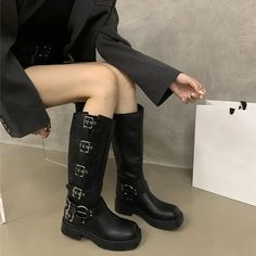 SPECIFICATIONSBrand Name: AmozaeBoot Type: WESTERNShaft Material: PUOutsole Material: RUBBERUpper Material: PUHign-concerned Chemical: NoneOrigin: Mainland ChinaCN: ZhejiangSeason: WinterInsole Material: PUHeel Type: Square heelLining Material: microfiberBoot Height: Knee-HighItem Type: BOOTSFashion Element: Belt BuckleDepartment Name: ADULTToe Shape: round toeHeel Height: High (5cm-8cm)With Platforms: YesPlatform Height: 0-3cmStyle: Romanis_handmade: YesPattern Type: SolidFit: Fits true to size Casual Knee-high Boots With Square Toe For Winter, Trendy Knee-high Martin Boots For Spring, Trendy Spring Knee-high Martin Boots, Trendy Fall Knee-high Boots With Buckle Closure, Casual Square Toe Knee-high Boots For Spring, Trendy Winter Moto Boots With Square Toe, Casual Martin Boots With Square Toe For Spring, Trendy Knee-high Spring Moto Boots, Trendy Moto Boots With Buckle Closure For Spring