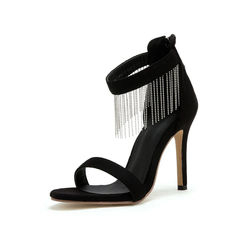 Step into boho chic with our Ankle Strap Sandals with Fringes! 🌸👡 Flat Prom Shoes, Pinterest Pretty, Heels Low Heel, Stiletto Heels Sandals, Shoes For Ladies, Heels Block, Athletic Sandals, Sandals Wedge, Suede High Heels