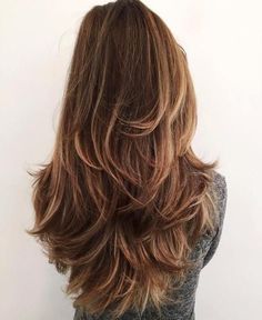 Long Layered Haircut For Thick Hair Brunette Ombre, Long Shag Haircut, Haircuts For Long Hair With Layers, Layered Hairstyles, Haircut Styles, Wavy Hairstyles, Long Layered Haircuts, Short Hairstyle, Haircut For Thick Hair