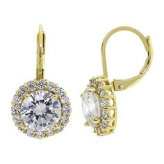 Included: 1 Pair of EarringsFeatures: Nickel FreeEarring Back: French WireShape: RoundStone Cut: RoundMetal Color: Gold ToneEarring Length: 15mmEarring Width: 11mmCare: Wipe CleanStone Type: 32 Cubic Zirconia, 2 CrystalEarrings Style: Drop EarringsMetal: 14k Gold Over BrassCountry of Origin: Imported Gold Cluster Earrings With Halo Setting As Gift, Elegant Gold Cluster Halo Earrings, Classic Gold Cluster Earrings With Halo Design, Gold Earrings With Halo Setting, Elegant Gold Earrings With Halo Setting, Gold Dangle Earrings With Halo Design, Halo Dangle Earrings For Anniversary, Gold Halo Setting Earrings For Anniversary, Gold Dangle Jewelry With Halo Design