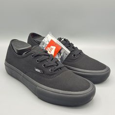 New Womens Vans Authentic Pro Black/Black Skateboarding Sneaker Shoes Size 7. They Are Mens Size 5.5 Which Is Equivalent To A Women's Size 7. Unworn With The Original Tag Attached And Additional Laces. You Will Receive Exactly What Is Pictured, Happy Shopping! Vans #: Vn000q0dbka Will Ship Same Or Next Day, Bundle To Receive A Discount And Only Pay 1 Shipping Price! Urban Vans Lace-up Skate Shoes, Black Sneakers With Vulcanized Sole For Skateboarding, Black Low-top Canvas Shoes For Streetwear, Black Vulcanized Sole Sneakers For Skateboarding, Black Urban Sneakers For Skateboarding, Urban Black Canvas Shoes For Streetwear, Vans Urban Lace-up Skate Shoes, Black Skate Shoes With Vulcanized Sole For Streetwear, Black Low-top Skate Shoes With Rubber Sole