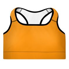 Get the perfect bra for your workouts! This comfy bra has a soft moisture-wicking fabric, extra materials in shoulder straps, and removable padding for maximum support. • 82% polyester, 18% spandex • Fabric weight: 6.78 oz/yd² (230 g/m²), weight may vary by 5% • Sports mesh lining: 92% polyester, 8% spandex • Padding: 100% polyurethane perforated foam and 100% polyester moisture-wicking fabric • Four-way stretch material • Scoop neckline and racerback • Support material in shoulder straps, and a Supportive Sports Bra With Built-in Padding For Light Sports, Compressive Padded Sports Bra For Gym, Compressive Padded Sports Bra For Workout, Compressive Padded Activewear For Gym, Padded Racerback Sports Bra For Training, Padded Racerback Activewear For Gym, Padded Racerback Activewear For Workout, Padded Compression Sports Bra For Gym, Functional Padded Racerback Sports Bra