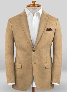 There's nothing like the feeling of baby-fine cashmere against bare skin. Crafted from pure cashmere, our Colombo Tan Cashmere Jacket is a cut from Colombo Royal Cashmere, world's top producer of cashmere fabric, with a tan hue that exudes a calm and relaxing vibe. The jacket is a perfect pick for business meetings and casual occasions alike, simply team it up with a well-pressed white shirt, maroon pocket square and brown monk strap shoes. 
 
 Look Includes  Colombo Tan Cashmere Fabric  Two But Semi-formal Beige Wool Outerwear, Beige Long Sleeve Tweed Jacket For Semi-formal Occasions, Beige Long Sleeve Suits For Business Casual, Beige Long Sleeve Business Casual Suit, Luxury Long Sleeve Tweed Jacket With Pockets, Long Sleeve Wool Sport Coat With Pressed Crease, Cream Wool Blazer For Business, Beige Wool Blazer For Business Casual, Brown Long Sleeve Suit With Pressed Crease