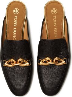 Tory Burch Jessa Mule | Nordstrom Luxury Slip-on Mules For Work, Designer Mules With Leather Footbed For Work, Designer Mules For Workwear With Leather Footbed, Designer Workwear Mules With Leather Footbed, Gold Flat Mules For Formal Occasions, Elegant Gold Flat Mules, Luxury Leather Mules With Slip-on Fit, Gold Slip-on Mules For Work, Luxury Slip-ons With Leather Lining For Galas