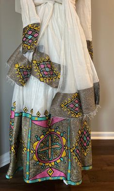 Ethiopian Eritrea culture dress very elegant beautiful dress for any event size 5.6 Traditional Drape Evening Dresses For Spring, Spring Evening Dress With Traditional Drape, Elegant Long Skirt Lehenga For Spring, Elegant Spring Lehenga Long Skirt, Elegant Spring Lehenga, Traditional Floor-length Evening Skirt, Traditional Evening Floor-length Skirt, Bohemian Evening Gown For Festive Occasions, White Evening Dress With Traditional Drape