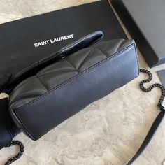 Yves Saint Laurent YSL LOULOU PUFFER mini bag can be bi-folded on the back, one shoulder, quilted lambskin bag, brushed metal trim, grosgrain lining, magnetic four-button closure, one zipper inner pocket,

 size 23*15.5*8.5cm Designer Black Quilted Shoulder Bag, Loulou Puffer, Large Leather Bag, Lv Purse, Small Leather Bag, Lv Shoes, Medium Handbags, Lv Handbags, Metal Trim