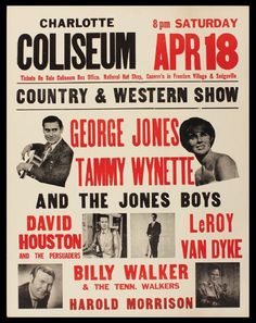 an old concert poster for the country and western show