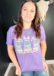 Serape Bunny Tee Purple Tee, Purse Jewelry, Winter Sale, Graphic Tees, Purple, Purses And Bags