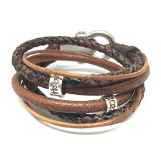 Mens Christmas Gift Gift For Him Mens Personalised Mens Bracelet Personalized, Bracelet Valentines, Leather Bangle, Brown Leather Bracelet, Hand Bracelet, Christmas Gifts For Men, Personalized Bracelets, Mens Leather, Cord Bracelets