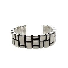 Contemporary Sterling Silver Cuff-Taxco Sterling-Swag Designer Jewelry White Gold Polished Sterling Silver Cuff Bracelet, Modern Polished Sterling Silver Bracelet, Luxury Polished Sterling Silver Cuff Bracelet, Modern Silver Bracelets With Polished Finish, Contemporary Sterling Silver Bracelet, Sterling Silver Polished Cuff Bracelet, Sterling Silver Cuff Bracelet With Polished Finish, Sterling Silver Polished Cuff Jewelry, Silver Polished Cuff Bangle