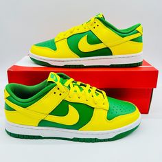 Nike Dunk Low Retro Reverse Brazil Men's Size 9.5 Green Yellow DV0833-300 NEW Brand New In Box. Comes from a clean, smoke free home. Ships fast next business day. Thanks for looking! Casual Green Basketball Shoes With Gum Sole, Nike Green Skateboarding Sneakers, Nike Green Skate Shoes For Sports, Green Low-top Custom Sneakers For Skateboarding, Green Mid-top Skateboarding Sneakers, Casual Green Low-top Basketball Shoes, Green Throwback Sneakers For Streetwear, Casual Green Basketball Shoes For Streetwear, Nike Casual Team-colored Sneakers