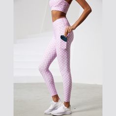 Checkered Leggings. A comfortable fit with a sporty look for workouts, yoga or just hanging out. Feel comfortable and look great. Detail: Quick Dry/BreathableDetail: Side & Back PocketsWaist Type: HighMaterial: (75%) Nylon, (25%) Spandex Sportswear Yoga Pants With Elastic Waistband For Gym, High Stretch Yoga Pants For Loungewear, Sportswear Yoga Pants With Elastic Waistband For Workout, Casual Compressive Yoga Pants For Loungewear, Elastic Waistband Yoga Pants For Gym, Long Yoga Pants With Elastic Waistband For Gym, Yoga Pants For Gym, Comfortable Workout Leggings With Elastic Waistband, Sportswear Leggings For Fitness