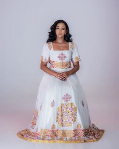 Radiant Light Tone Wedding Habesha Dress Modern Habesha Kemis Traditio – TheEthiopianStore Ceremony Dress With Intricate Embroidery And Fitted Bodice, Festive Reception Dress With Sweetheart Neckline, White Organza Floor-length Dress, Organza Maxi Wedding Dress, Organza Maxi Length Wedding Dress, Floor-length Wedding Dress For Ceremony, Floor-length Ball Gown With Intricate Embroidery For Wedding, Wedding Dresses In Organza With Intricate Embroidery, White Floor-length Dress For Reception