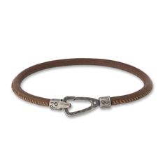 A powerful cord wrapped in distinctive brown leather comprises this suave men's bracelet from Marco Dal Maso. Fashioned in sterling silver, the 8-inch bracelet secures in place with a snap-lock clasp. Cord Wrap, Brown Leather Bracelet, Jared The Galleria Of Jewelry, Snap Lock, Men's Bracelet, Sterling Silver Bracelets, Fashion Bracelets, Mens Bracelet, Leather Bracelet