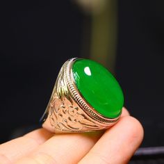 Welcome to browse and bring you happiness and life color!! Size: inside diameter:20mm/0.787in 27mm * 20mm *11mm The delivery is fast and safe. Please contact me if you have any questions. Green Open Ring For Jewelry Making, Green Emerald Crystal Ring, Antique Green Oval Jewelry, Carved Jade Ring Jewelry, Handmade Green Jade Rings, Unique Carved Round Rings, Hallmarked Oval Green Jewelry, Handmade Green Crystal Ring, Collectible Round Emerald Ring