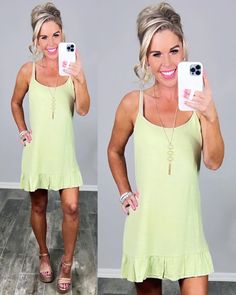 Flirty Ruffle dress perfect for so any summer things, vacation ready style! Green Tiered Ruffle Dress For Beach, Ruffle Dress With Ruffled Straps For Daywear, Casual Tiered Ruffle Dress With Ruffle Hem, Daywear Ruffle Dress With Ruffled Hem And Straps, Casual Ruffle Hem Dress For Day Out, Green Mini Dress With Ruffle Hem For Daywear, Casual Mini Dress With Ruffle Hem And Ruffled Straps, Green Ruffled Mini Dress For Daywear, Summer Green Tiered Dress With Ruffles