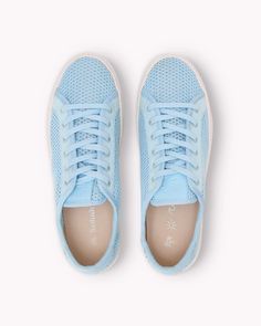 The Original Ibiza - Mesh - Azure Blue - Women's – Soludos Lace-up Sneakers With Woven Sole For Sports, Lace-up Sports Sneakers With Woven Sole, Sporty Textile Sneakers With Woven Sole, Casual Everyday Sneakers With Waffle Outsoles, Sporty Synthetic Slip-on Sneakers For Summer, Summer Sports Walking Shoes With Rubber Sole, Sporty Sneakers With Woven Sole, Sporty Sneakers With Woven Sole For Sports, Everyday Lace-up Sneakers For Spring