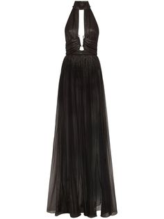 Philipp Plein Chiffon Gown - Farfetch Formal Halter Neck Evening Dress With Ruched Bodice, Black Floor-length Halter Evening Dress, Luxury Halter Neck Evening Dress For Formal Occasions, Pre-draped Halter Evening Dress, Formal Pre-draped Halter Neck Evening Dress, Elegant Floor-length Halter Dress For Cocktail, Luxury Halter Neck Formal Evening Dress, Luxury Halter Neck Evening Dress, Luxury Halter Dress For Evening