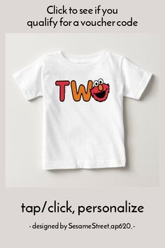 Elmo Second Birthday Baby T-Shirt - tap to personalize and get yours #BabyTShirt #SesameStreet #affiliatelink #sesame #street, #children, Basic Graphic Print Top For Birthday, White Tops With Name Print For Playtime, Basic White Top For Birthday, White Basic Top For Birthday, Basic Crew Neck Tops For Birthday, Basic Crew Neck T-shirt For Birthday, White Graphic Tee For Playtime, White Letter Print T-shirt For Playtime, White Crew Neck T-shirt For Playtime