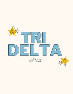 the tri delta logo with stars on it