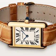 Cartier TANK LOUIS CARTIER WATCH - W1529856 Tank Louis Cartier, Cartier Tank Louis, Rectangular Face, Bijoux Art Nouveau, Beaded Crown, Tank Watch, Sapphire Cabochon, Alligator Skin, Cartier Tank