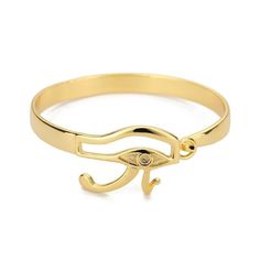 18K Gold Eye of Horus Bracelet, Gothic Egyptian Bangle, Egyptian Bracelet | eBay Eye Of Evil, Evil Bracelet, Nefera De Nile, African Bracelet, Egyptian Bracelet, Egyptian Eye, African Bracelets, Gold Plated Bangles, Egyptian Jewelry