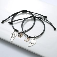 SPECIFICATIONS Gender: Unisex Material: Metal Metals Type: Zinc alloy Bracelets Type: Charm Bracelets Item Type: Bracelets Fine or Fashion: Fashion Dark Couple, Matching Things, Pattern Lock, Handmade Crown, Heart Bracelets, Bracelets Women, Couple Bracelet, Cat Pendant, Couple Bracelets