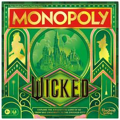 the front cover of monopoly's wizard board game, which features an image of a castle