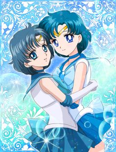 二人のセーラーマーキュリー | 水羽 [pixiv] Mercury Crystal, Sailor Moons, Sailer Moon, Ami Mizuno, Moon Prism Power